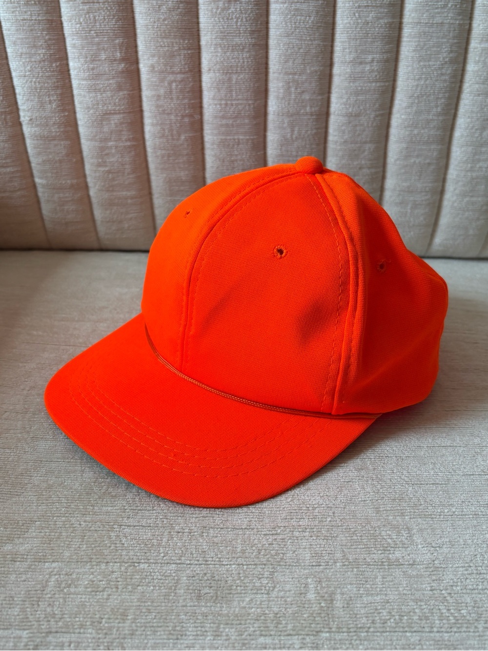 Vintage Neon Orange Rope Snapback Hat Green Underbrim Hunting Golf Cap OSFA